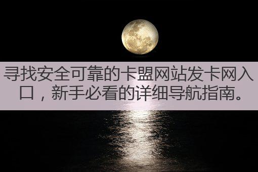 寻找安全可靠的卡盟网站发卡网入口，新手必看的详细导航指南。