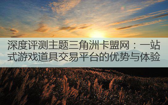 深度评测主题三角洲卡盟网：一站式游戏道具交易平台的优势与体验