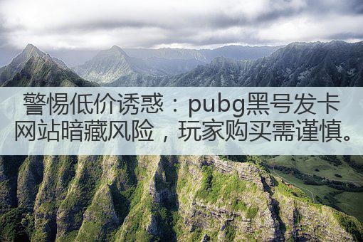 警惕低价诱惑：pubg黑号发卡网站暗藏风险，玩家购买需谨慎。